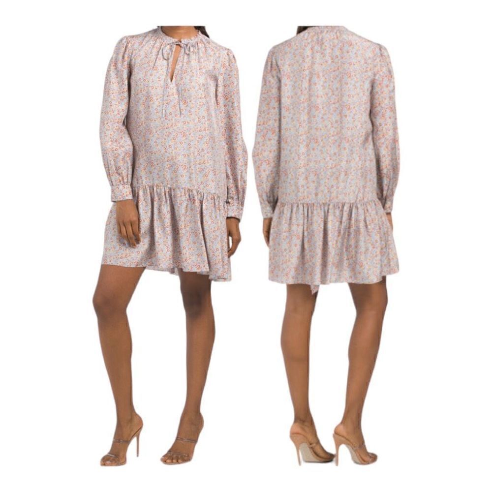 Rebecca Taylor Violet Floral Silk Mini Dress Sz Medium  ** no belt